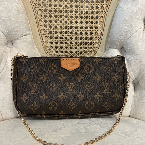 Louis Vuitton Black and Brown Monogram Pochette - Picture 1 of 3